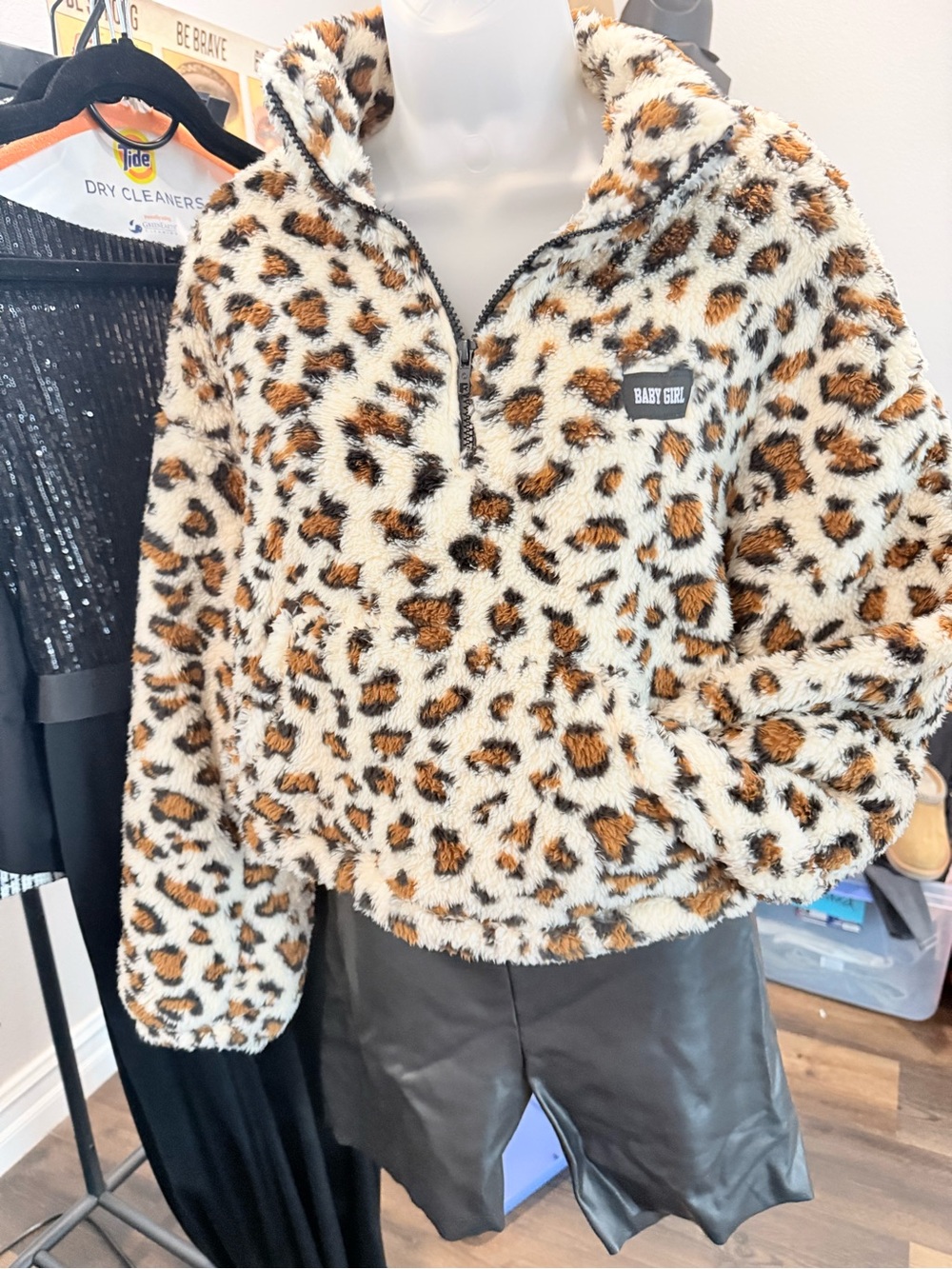 Leopard Print Teddy Jacket - Picture 3 of 3